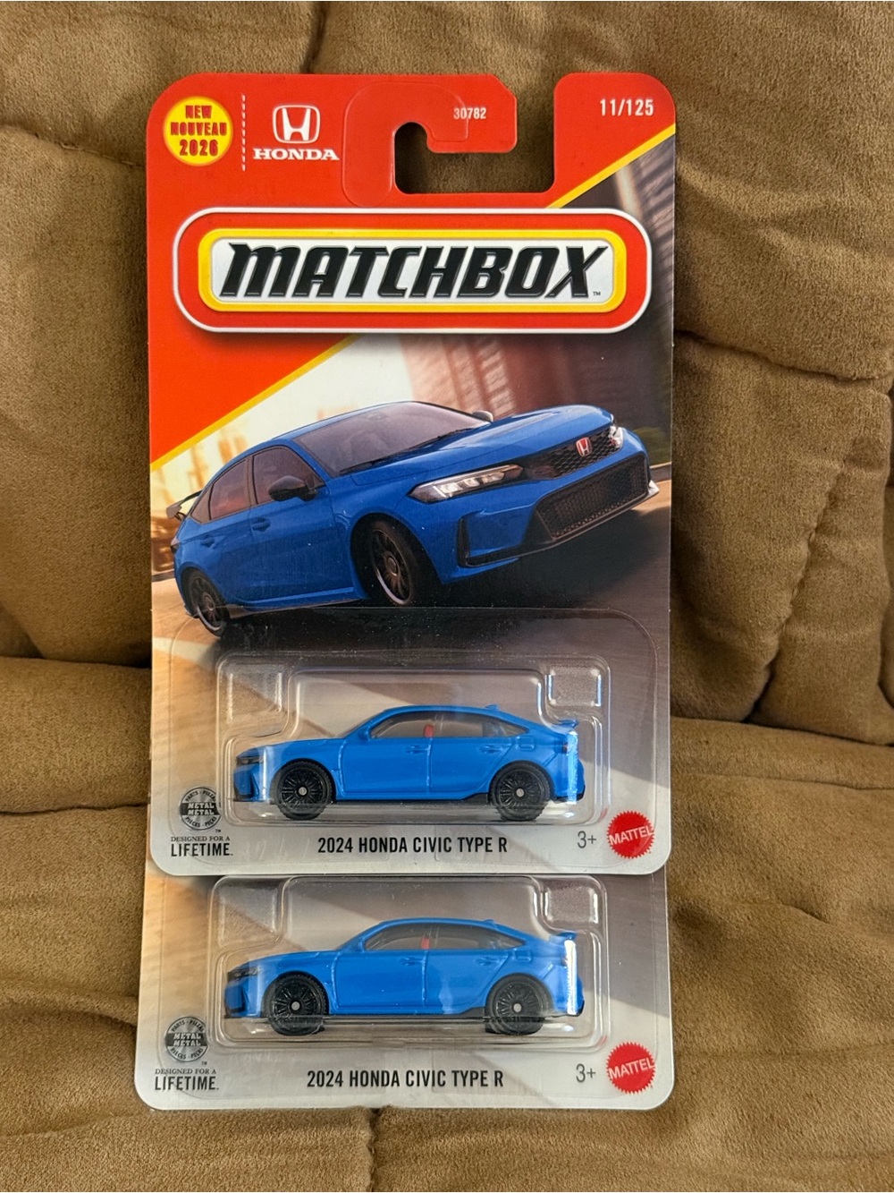 Matchbox 2024 Honda Civic Type R Toy Car – Blue (Pack of 2)